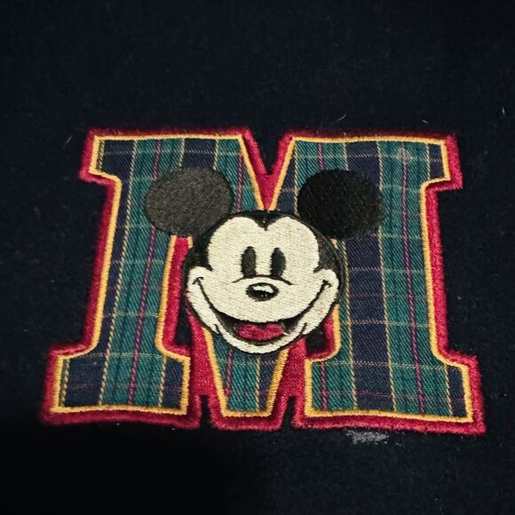 Vintage Disney Store Mickey Mouse Varsity Jacket Coat XL Navy Wool Embroidered - Picture 6 of 11